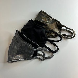 WAYF 3 Pack Luxury Face Masks, Silver, Gold, Black, Reusable, NWT!